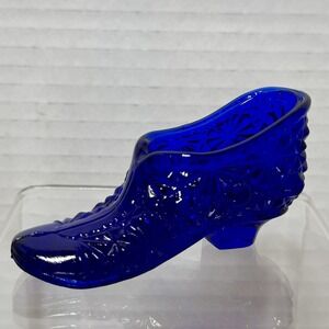 Vtg Cobalt Blue Glass Miniature Shoe ~ Vanity Decor ~ J. St. Clair